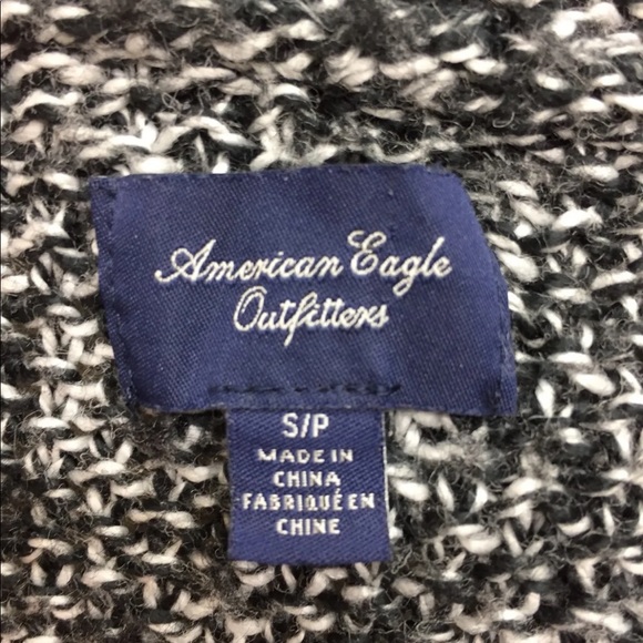 American Eagle Outfitters Women Cable Knit Cowl Neck Sweater S Black White - Picture 8 of 10